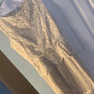 Rickie Freeman for Teri Jon Cream Lace Wedding Dress